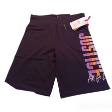 Justice Girls Black Biker Shorts 16-18 Multicolor JUSTICE Logo Stretchy