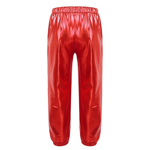 Kids Girls Set Workout Suit Metallic Outfit Shiny Sleeveless Trousers Running - Picture 58 of 70
