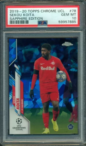 2019-20 TOPPS CHROME UEFA SAPPHIRE EDITION SEKOU KOITA #78 RC PSA 10
