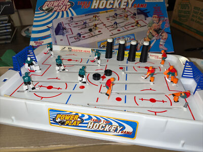Vintage POWER PLAY Table Top HOCKEY GAME Works GREAT Not COMPLETE But  NICE!