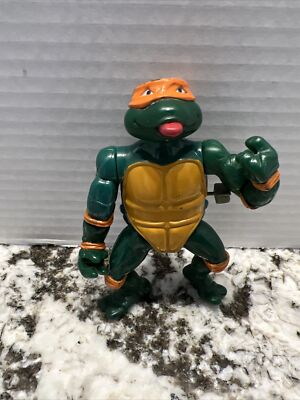 Vintage TMNT Teenage Mutant Ninja Turtles Michelangelo Wind Up Toy Working  RARE!