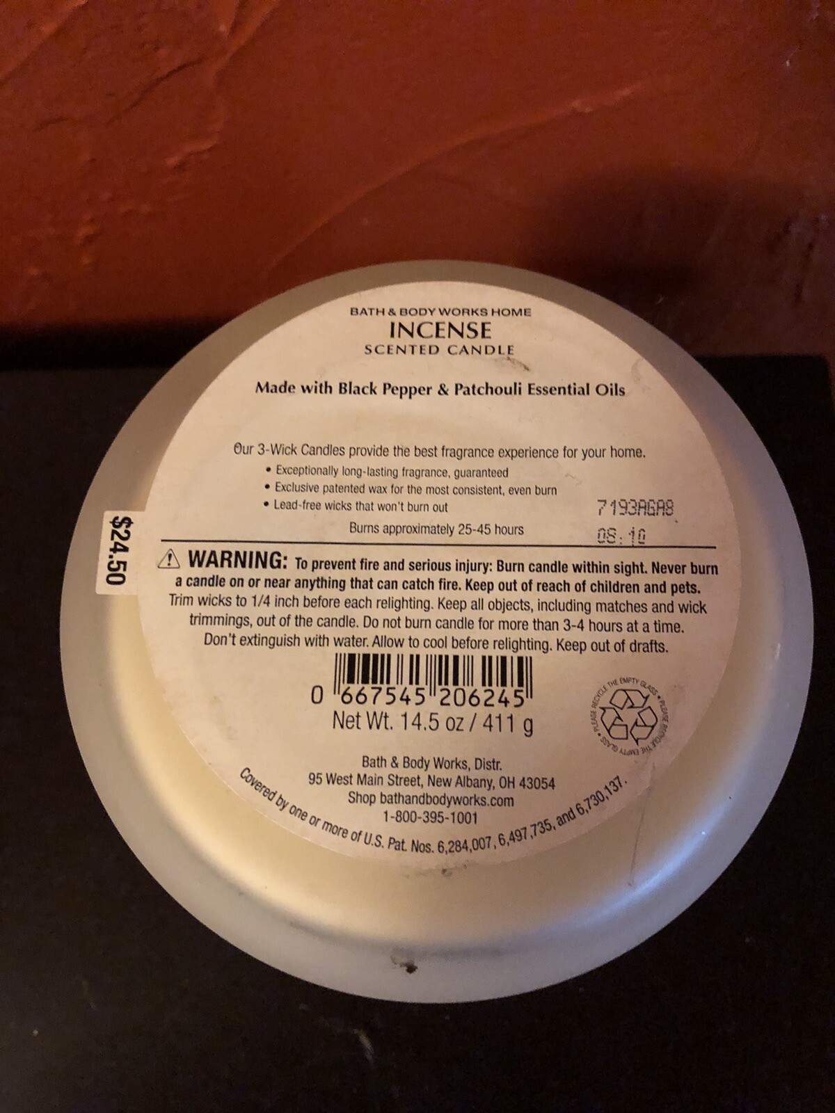 NEW Bath & Body Works White Barn INCENSE Essential Oil 3Wick Jar