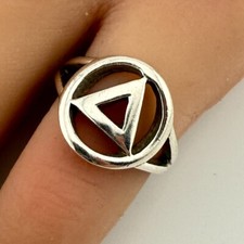 Vintage 925 Sterling Silver AA Sobriety Ring Size 5.5 4.8g 