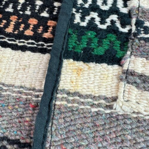 Vintage 70s Mexican Serape Vest Southwestern Woven Pockets Fringe Size XS - Picture 7 of 10
