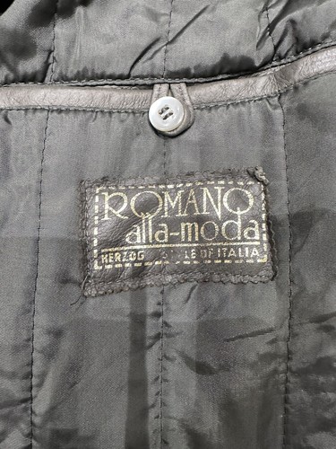 Romano Alla Moda Soft Leather Raincoat Trench Coat Light Green M- L PTP 23.5” - Picture 10 of 12