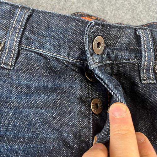 Hugo Boss Jeans Mens 33 30 * Relaxed Bootcut Dark Wash Blue Neppy Stretch - Picture 8 of 12