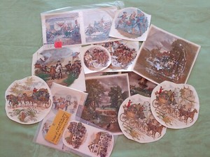 Vintage Lot Ceramic Transfers Cerami Margay Early America Patriotic USA American