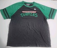 VTG Teenage Mutant Ninja Turtles Logo Adult Men's Baseball T-Shirt Size XL Gray