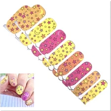 Jaysea Arts Nail Strips - Color Pink Yellow Stars Street Nails Polish Art - B4G1