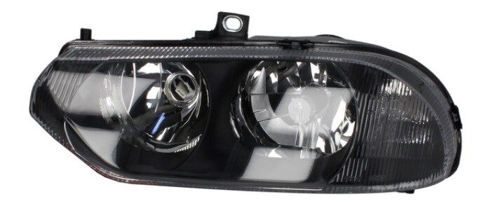 Phare gauche Alfa Romeo 156 à fond noir design sport et technologie halogène H1 H7