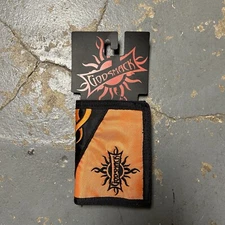 NWT Vintage Godsmack Tri Fold Wallet Licensed to Giant Orange/Black