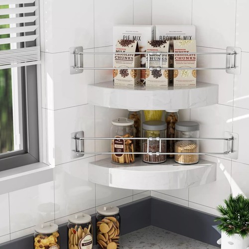 RV Shower Corner Bar Storage: 2Pcs Adhesive Camper Shelf Rod - 7-13 Inches - RV