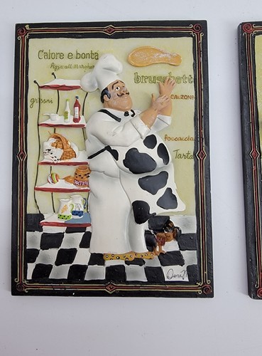 (Lot Of 7) Vintage Chef Novelty Wall Kitchen Decor Various Pieces PreOwned *** - Picture 6 of 14