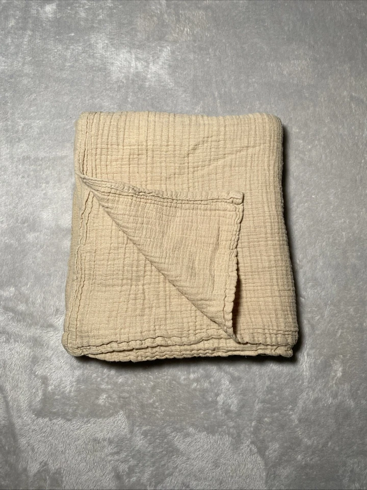 考拉宝宝纯色棕褐色毛毯棉薄纱襁褓柔软 Lovey 42"x44" — 第 2/4 张图片