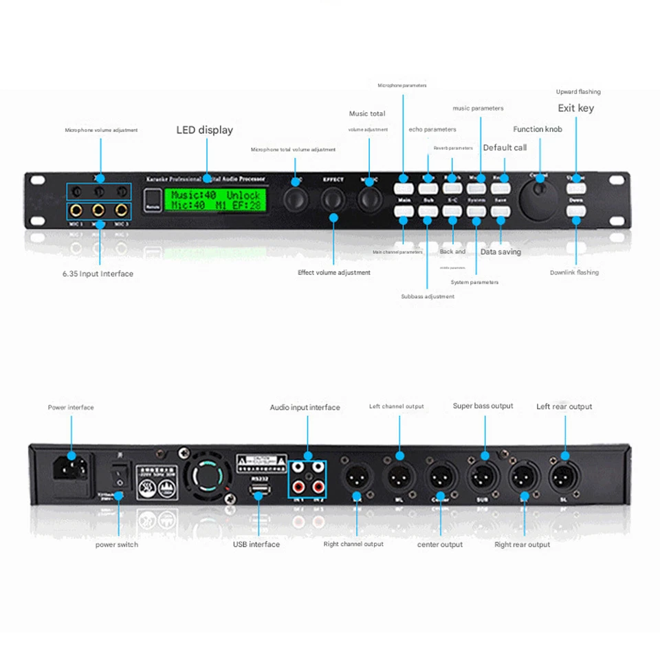 X5 Effect Processor Karaoke Effector KTV Home Digital Audio Processor Reverb - Image 2 of 4