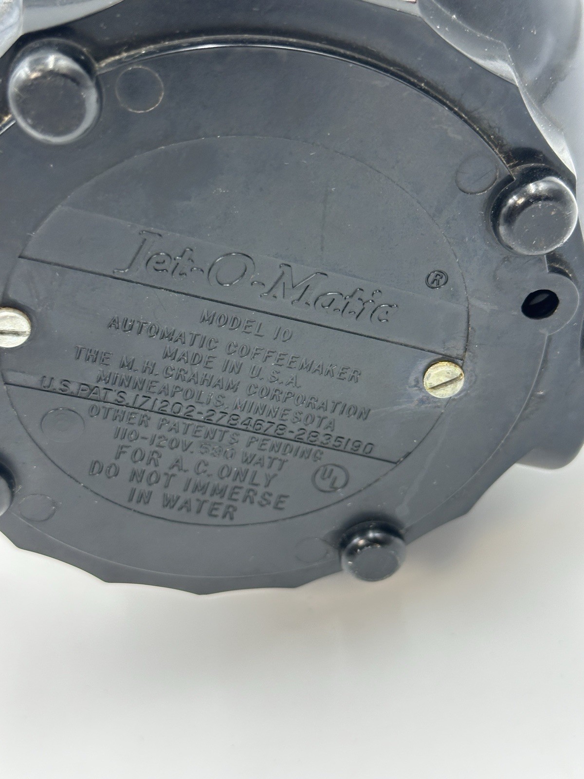 Jet-O-Matic Model 10 Automatic Coffee Percolator 10 Cup Tested Works