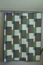 new hand made quilts machine quilted Green Gray White Sparkling Cotton 64 x49