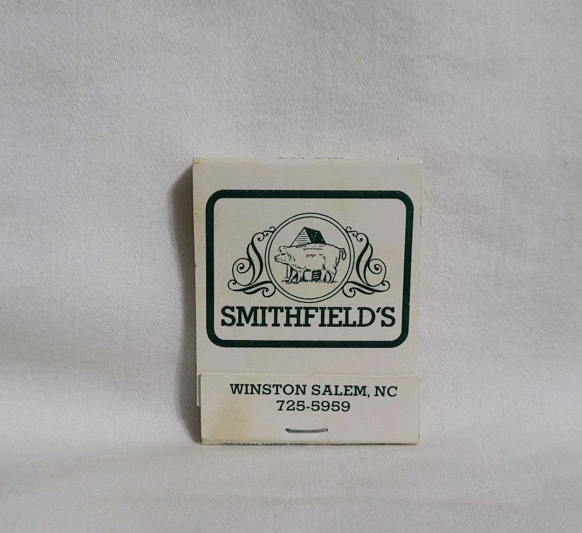 Vintage Smithfield's Barbecue Restaurant Matchbook Winston Salem