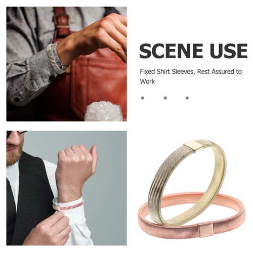2 Piezas Camisa Manga Anillo Hombre Mujer Ligas para Hombre Mangas Brazaletes - Imagen 6 de 12