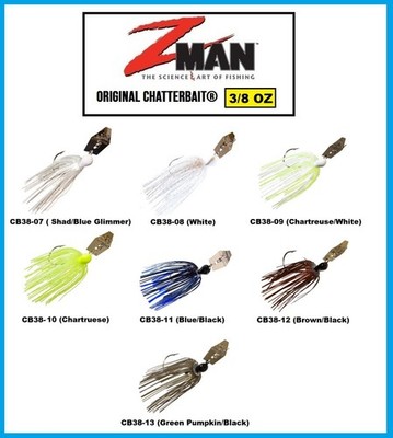 Z MAN Original ChatterBait Vibrating Swim Jig - 3/8oz (CB38) PICK YOUR COLOR!