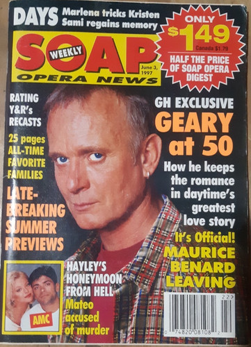 Vintage SOAP OPERA NEWS Magazine June/ 1997 Tony Geary at 50