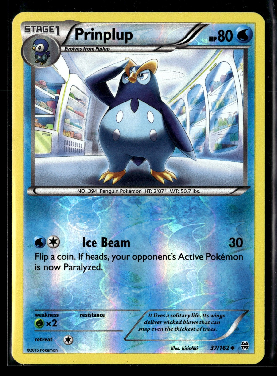 XY - BREAKthrough Prinplup 37/162 NM Rev Holo