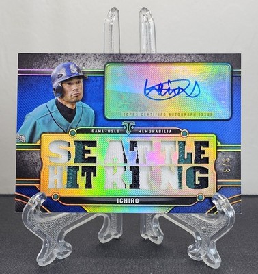 Ichiro 2024 Topps Triple THREADS GAME-USED 3-Color PATCH AUTO 3/3 Mariners HOF