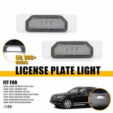 Clear For Nissan Maxima 2000 2001 2002 2003 White Led Tag License Plate Lamps 2x