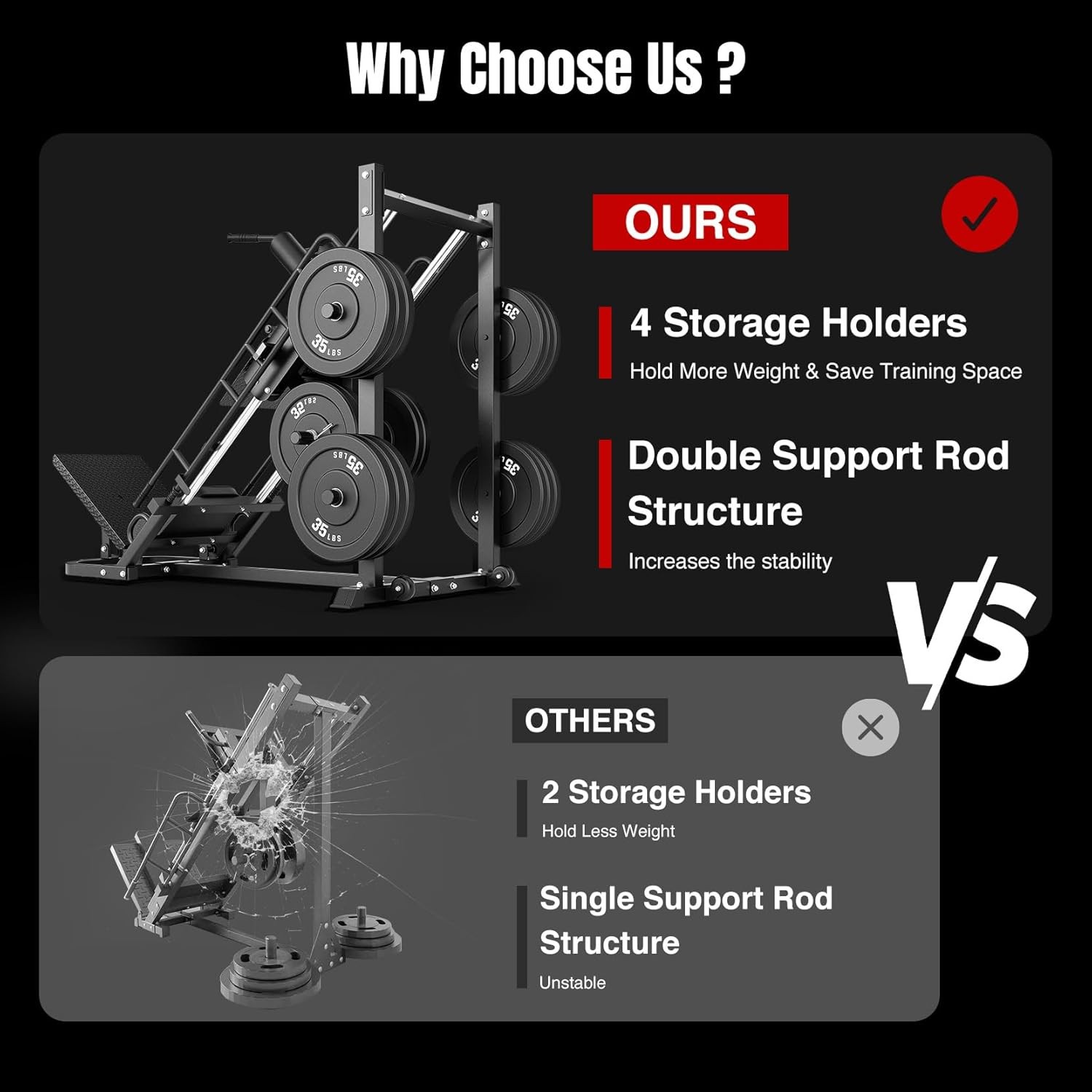 1200 Pounds Leg Press Hack Squat Machine 2 in 1 Leg Press Machine for Home GYM