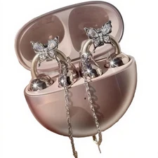 Bow Rhinestone Decorations for Clip on Earbuds Headset Removable DIY Jewelry ...