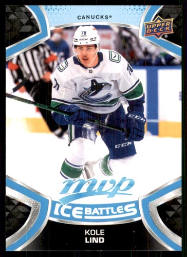 2021-22 Upper Deck MVP Ice Battles SP #226 Kole Lind RC Rookie Canucks - Picture 1 of 2