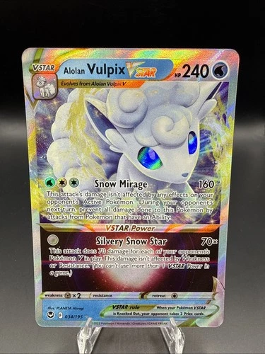 Alolan Vulpix VSTAR 034/195 Swsh12: Sword & Shield - Silver Tempest Holo