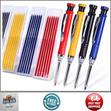 4 Pack Carpenter Pencil Set w/ Sharpener  28 Refills Heavy Duty Woodworking