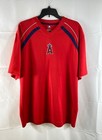 MLB Men's Los Angeles Angels Red V-Neck Short Sleeve Performance Jersey Size L — photo 1