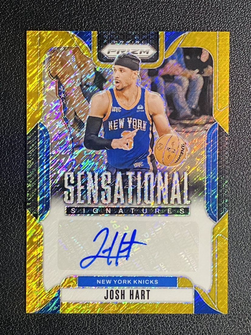 2024-25 Panini Prizm Josh Hart Sensational Gold Shimmer Auto /10 Knicks