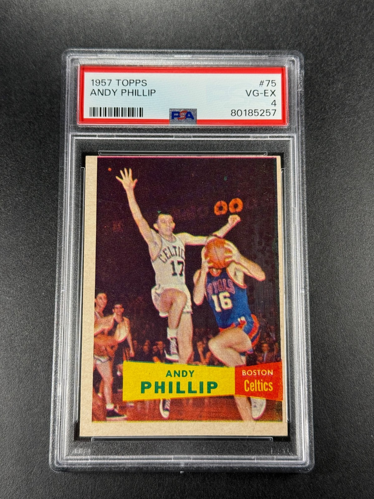 ANDY PHILLIP 1957 TOPPS #75 VINTAGE ROOKIE CARD RC VG-EX PSA 4 CELTICS NBA