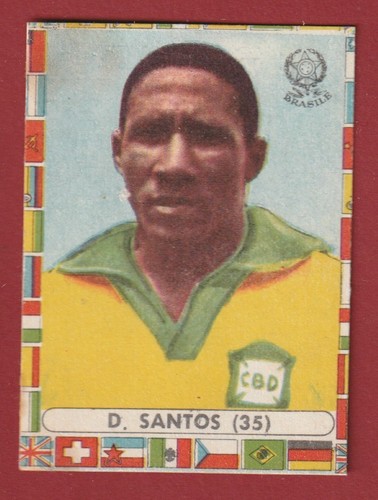 FIGURINA CALCIATORI LAMPO WC CILE CHILE 1962 BRASILE D. SANTOS