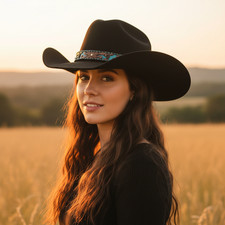 Bullhide ON PURPOSE 8006 Black Premium Wool Cowboy Hat 3 7/8" Brim Fashion Felt