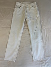 Vintage Women s Levi s 501 Button Fly White Jeans, Made In USA