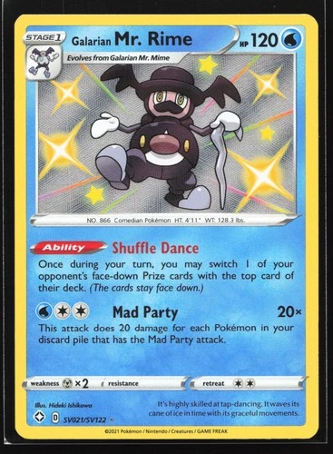 Galarian Mr. Rime SV021 Shining Fates Shiny Vault Shiny Holo Rare Pokemon Card