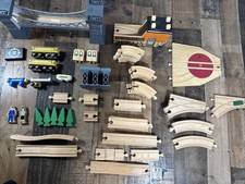 CIRCO Wooden Train And Track Toy Lot - 60 Pieces -NOT COMPLETE SET  PreOwned