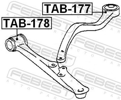 Für FEBEST TAB-177 BUSHING, FRONT LOWER CONTROL ARM