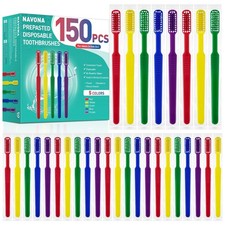 Navona 150 PCS Prepasted Disposable Toothbrushes with Toothpaste, Premium Bul...