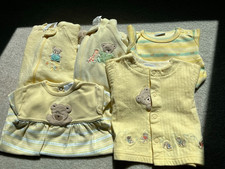 5 pc Carter  s Vintage Bear Neutral Sleep Gown Jacket Romper Sleepers 0-6 months