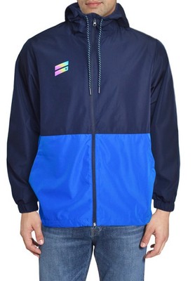 Hurley Exist Mens Full Zip Windbreaker Jacket Navy Reflective Water Resistant