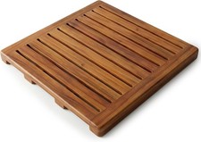 Acacia Wood Shower Mat 21x21 Inches by , Luxury Bath 21" x 21" Square Brown