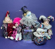 Vintage Assorted Clown Dolls Lot Music Box Porcelain Faces