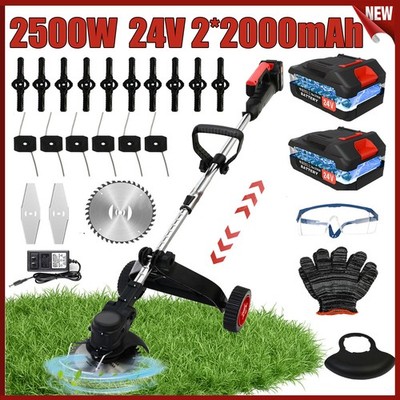 Cordless String Trimmer, Edger Weed Whacker Grass Eater Lawn Cutter w/2*2000mAh