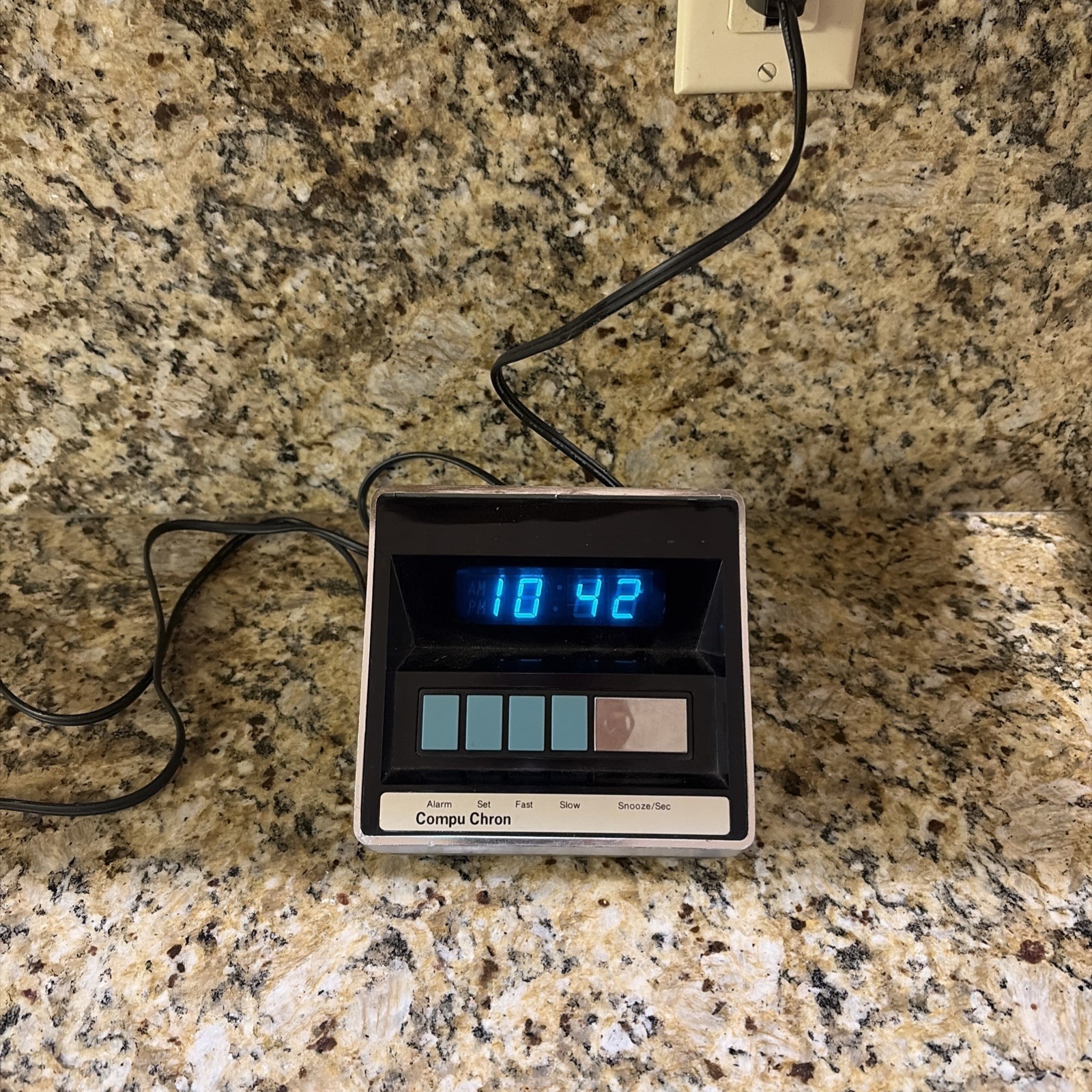 Compu Chron 5810 Digital Clock LED Space Age Silver Vintage Retro 70's Alarm
