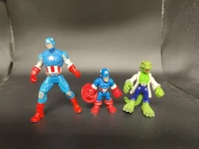 Hasbro 2013 Marvel Captain America Action Figure 4" & Mini Capt.& Mini Lizard 